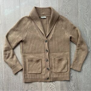 Madewell 100% Merino Wool Brown Cardigan Sweater Women’s Size S Flaws